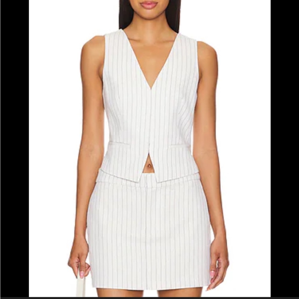PAIGE White and Gray Striped Two Piece